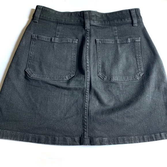 Madewell Denim Utility Zip A Line Skirt in Black Frost Size 24 - Picture 4 of 11